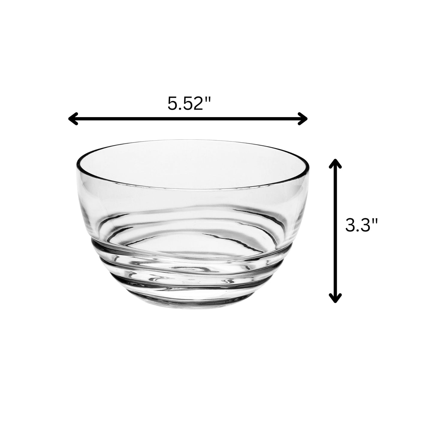 Clear 4-Piece Round Swirl Acrylic Set of 4 Bowl Set