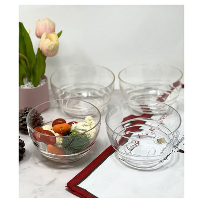 Clear 4-Piece Round Swirl Acrylic Set of 4 Bowl Set
