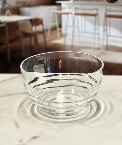 Clear 4-Piece Round Swirl Acrylic Set of 4 Bowl Set