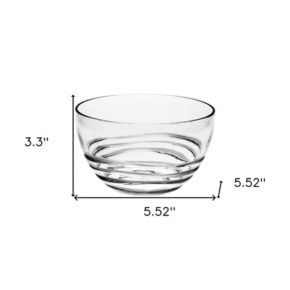 Clear 4-Piece Round Swirl Acrylic Set of 4 Bowl Set