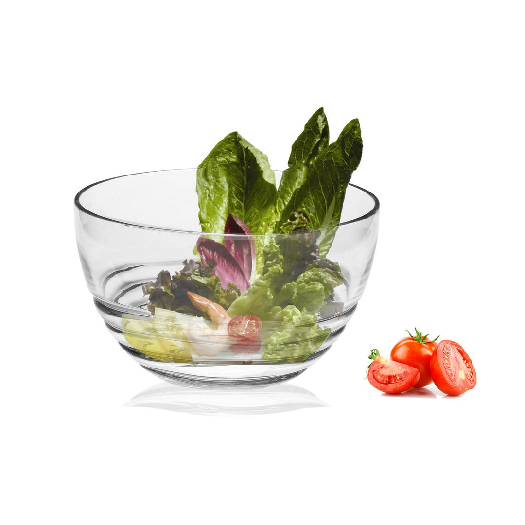 Clear 4-Piece Round Swirl Acrylic Set of 4 Bowl Set