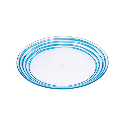 Blue 4-Piece Round Swirl Acrylic Set of 4 Salad Plate Set