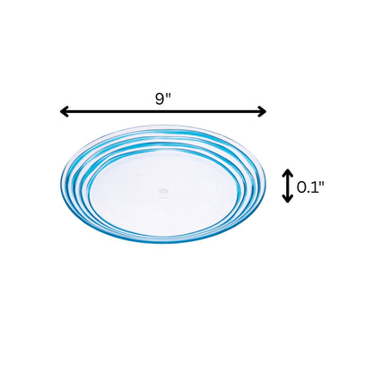 Blue 4-Piece Round Swirl Acrylic Set of 4 Salad Plate Set