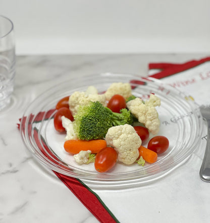 Clear 4-Piece Round Swirl Acrylic Set of 4 Salad Plate Set