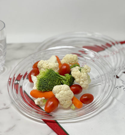 Clear 4-Piece Round Swirl Acrylic Set of 4 Salad Plate Set