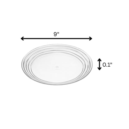 Clear 4-Piece Round Swirl Acrylic Set of 4 Salad Plate Set