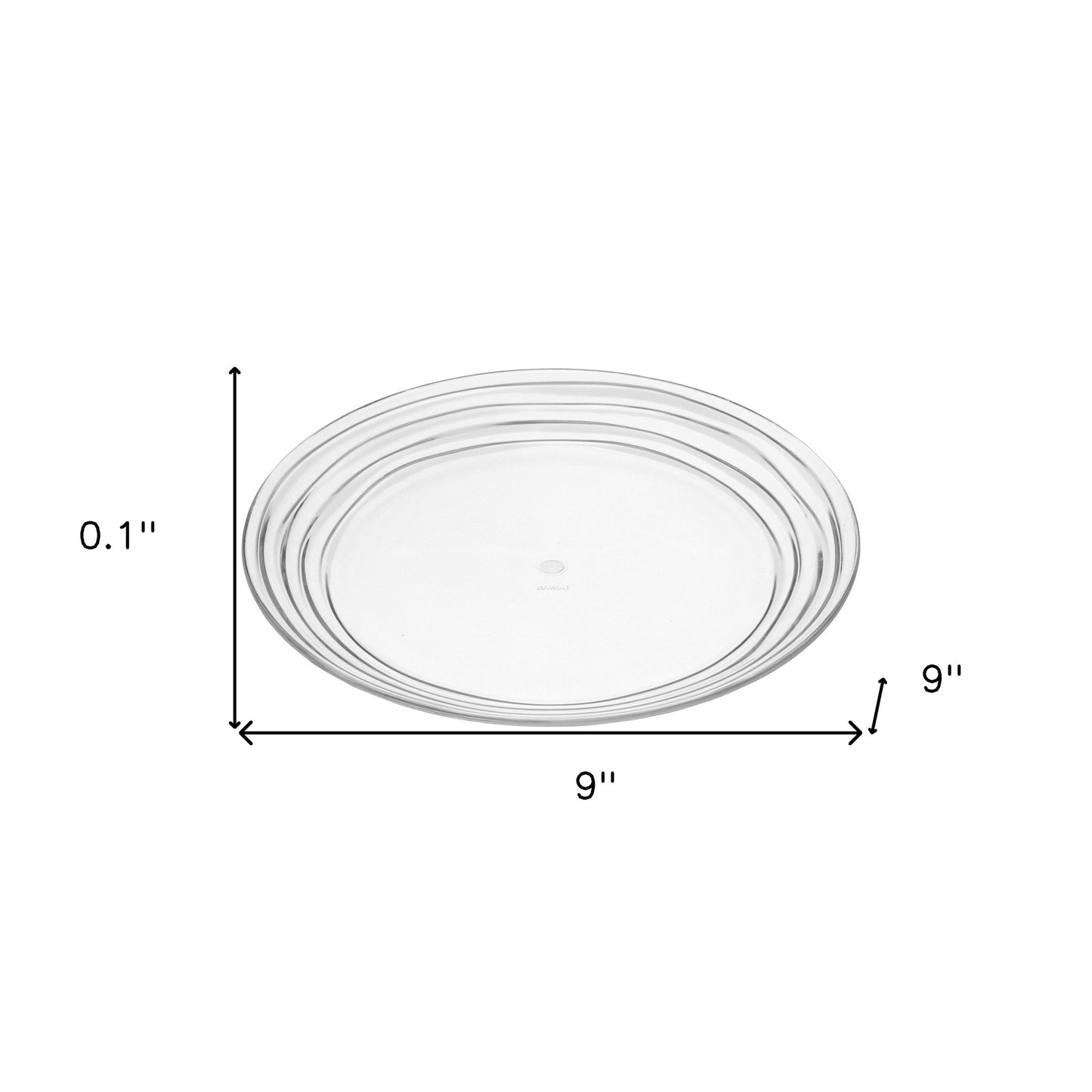 Clear 4-Piece Round Swirl Acrylic Set of 4 Salad Plate Set