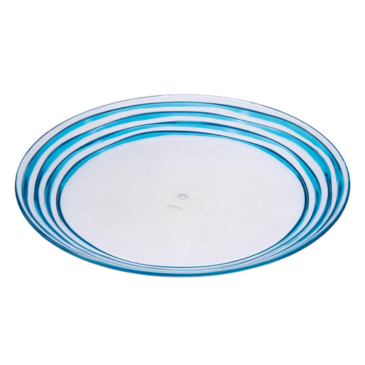 Clear and Blue 4-Piece Swirl Acrylic Set of 4 Dinner Plate Set