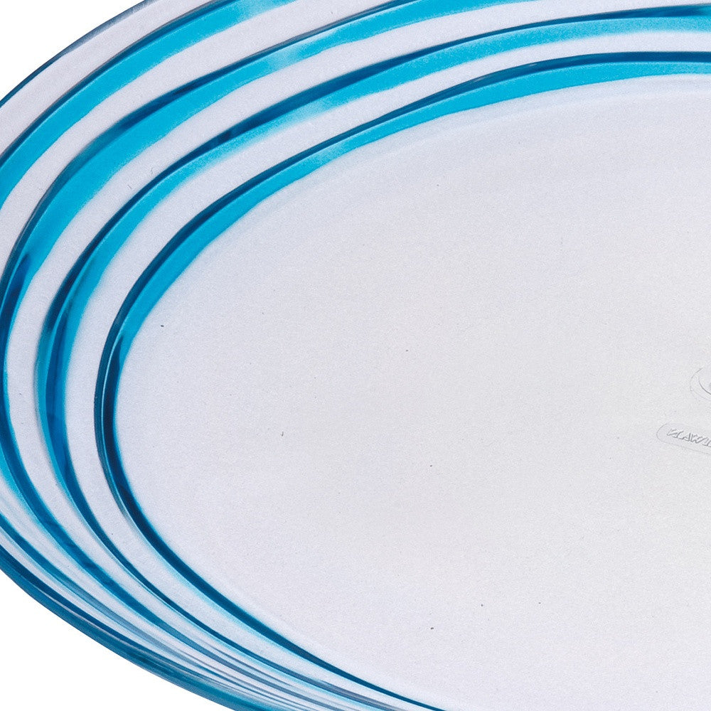 Clear and Blue 4-Piece Swirl Acrylic Set of 4 Dinner Plate Set