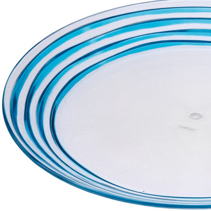 Clear and Blue 4-Piece Swirl Acrylic Set of 4 Dinner Plate Set