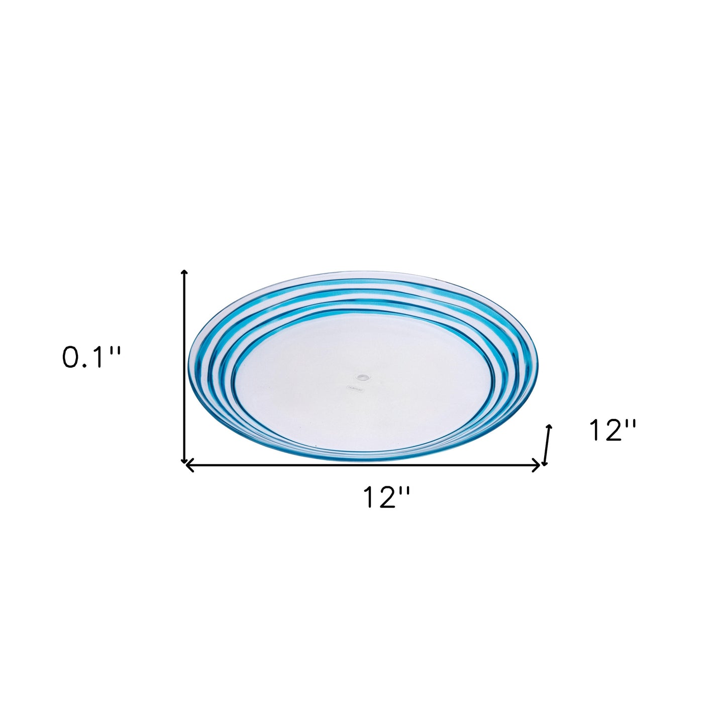 Clear and Blue 4-Piece Swirl Acrylic Set of 4 Dinner Plate Set