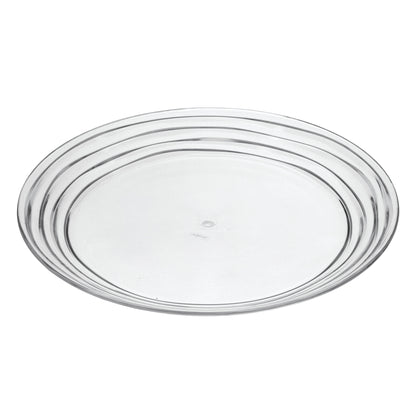 Clear 4-Piece Round Swirl Acrylic Set of 4 Dinner Plate Set