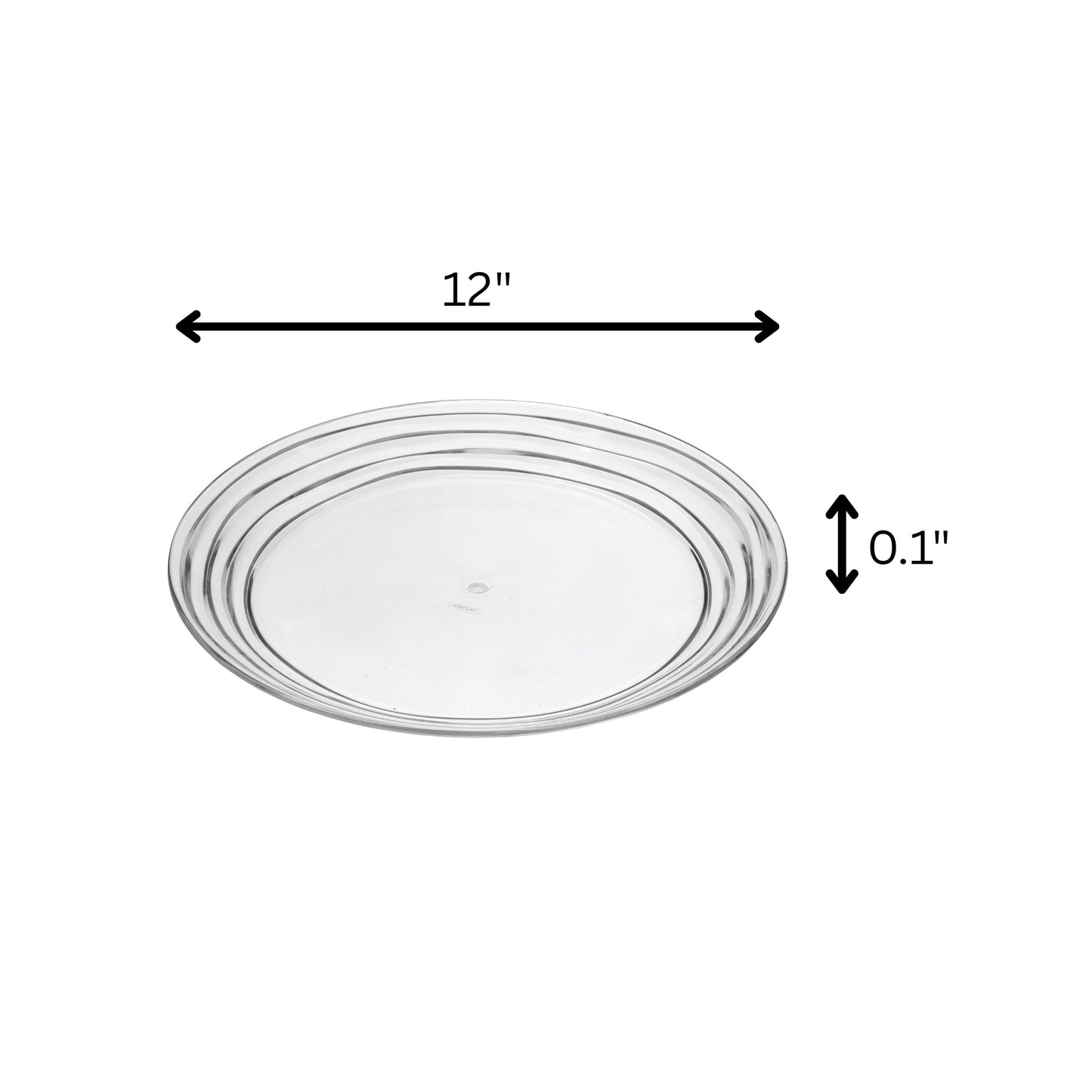 Clear 4-Piece Round Swirl Acrylic Set of 4 Dinner Plate Set