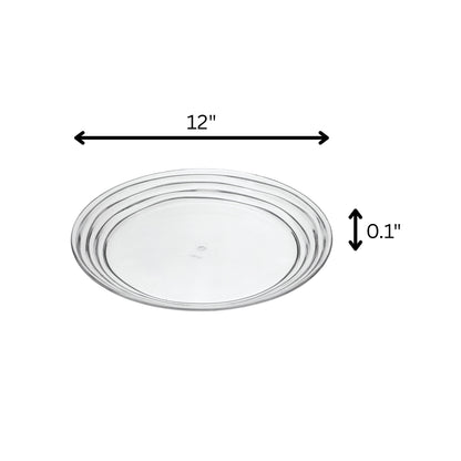 Clear 4-Piece Round Swirl Acrylic Set of 4 Dinner Plate Set