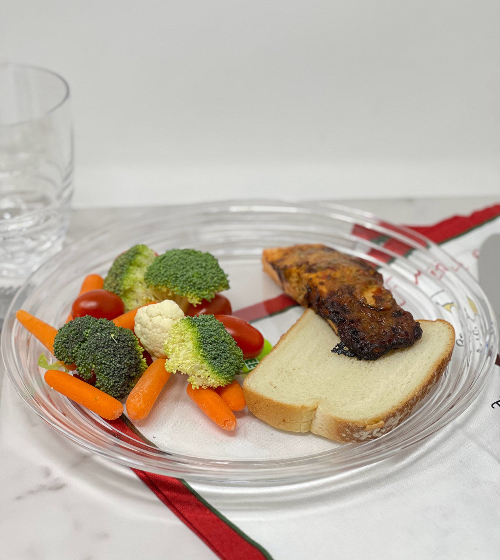 Clear 4-Piece Round Swirl Acrylic Set of 4 Dinner Plate Set