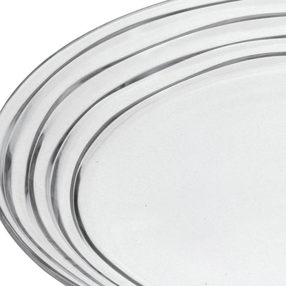Clear 4-Piece Round Swirl Acrylic Set of 4 Dinner Plate Set