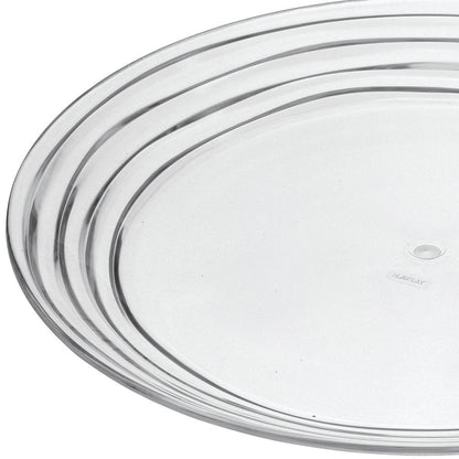 Clear 4-Piece Round Swirl Acrylic Set of 4 Dinner Plate Set