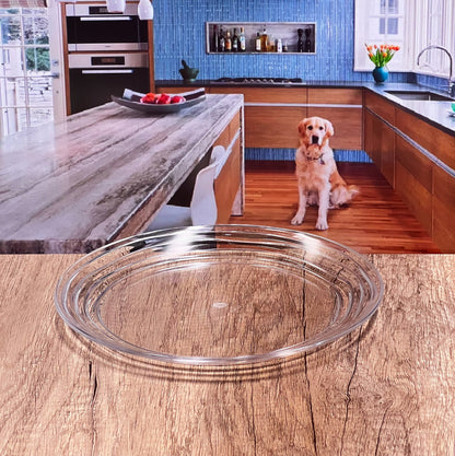 Clear 4-Piece Round Swirl Acrylic Set of 4 Dinner Plate Set