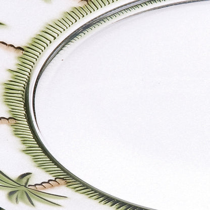 Clear and Green 4-Piece Palm Tree Acrylic Set of 4 Dinner Plate Set