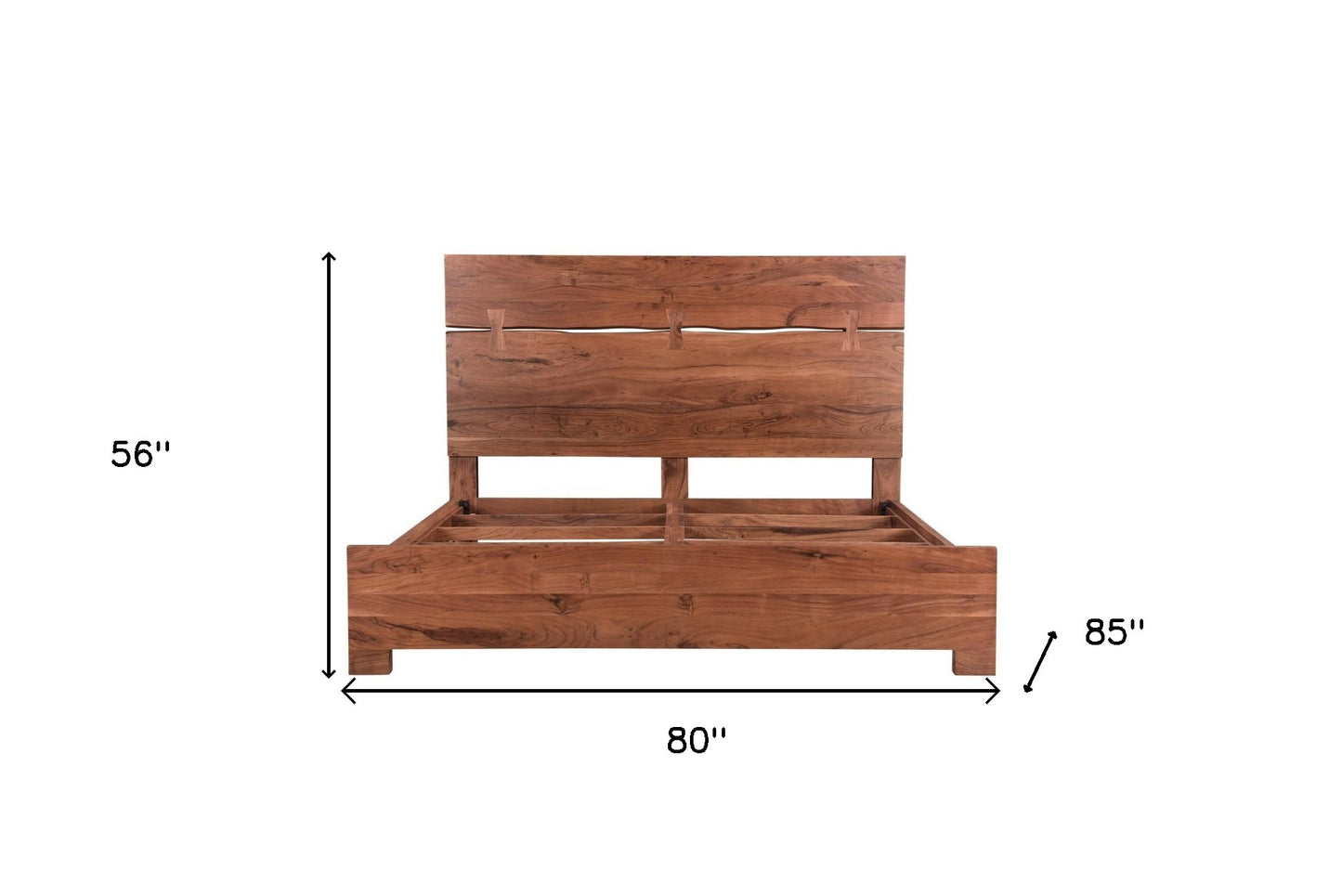 Chestnut Live Edge Solid Wood King Bed Frame
