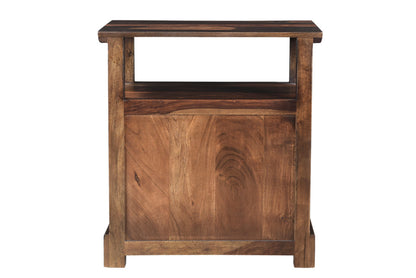 Dark Brown 2 Drawer Solid Wood Nightstand