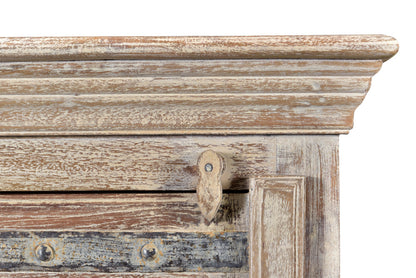Distressed White Solid Wood Nightstand