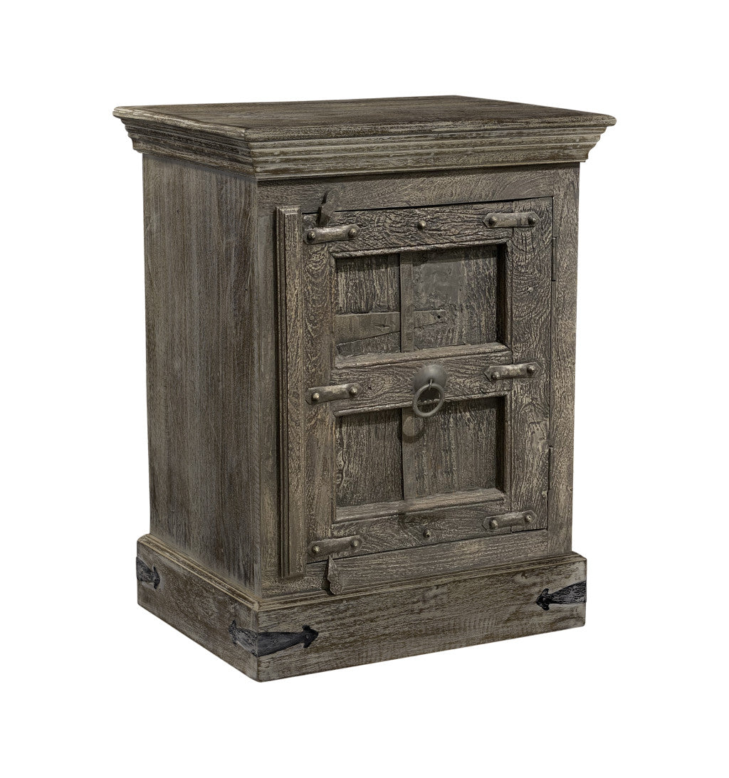 Distressed Brown Solid Wood Nightstand