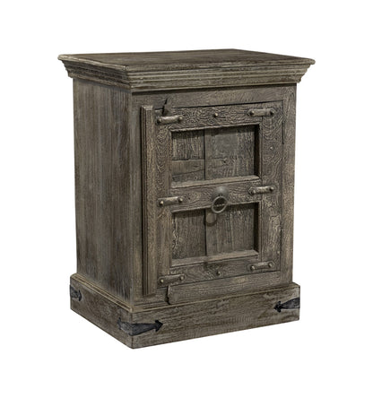 Distressed Brown Solid Wood Nightstand