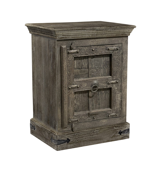 Distressed Brown Solid Wood Nightstand