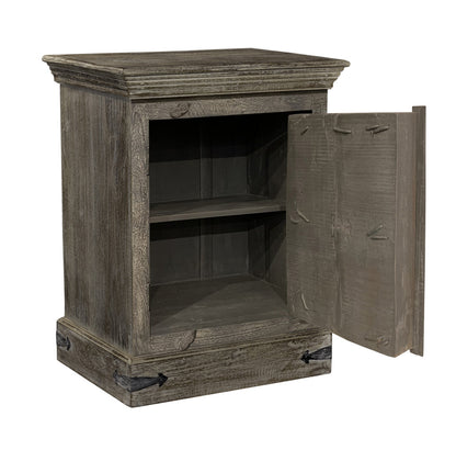 Distressed Brown Solid Wood Nightstand