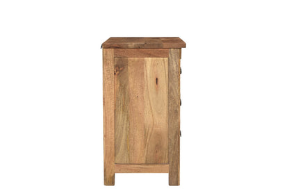 Natural Starburst Pattern Solid Wood Nightstand