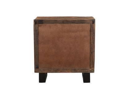 Distressed Dark Brown 3 Drawer Nightstand