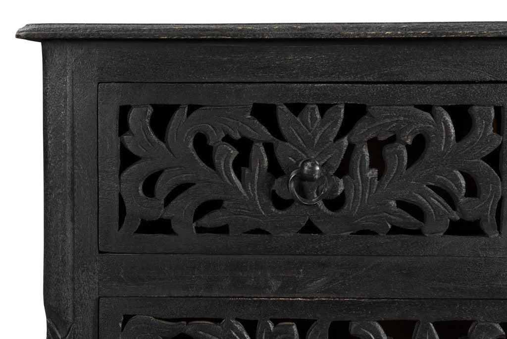 Black Solid Wood Seven Drawer Dresser image 7
