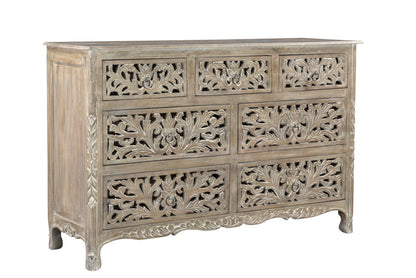 Gray Solid Wood Seven Drawer Dresser image 4
