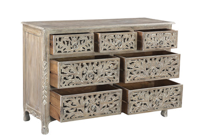 Gray Solid Wood Seven Drawer Dresser image 5