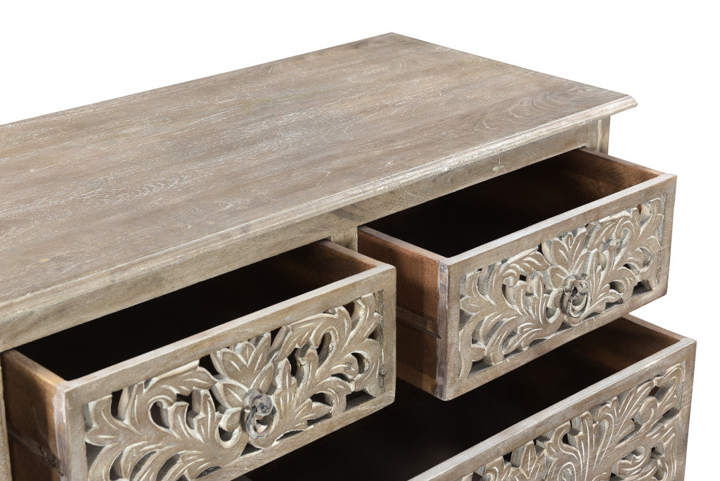 Gray Solid Wood Seven Drawer Dresser image 8
