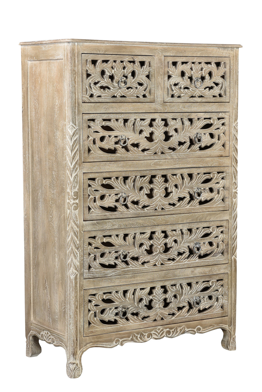 Gray Solid Wood Six Drawer Chest image 3