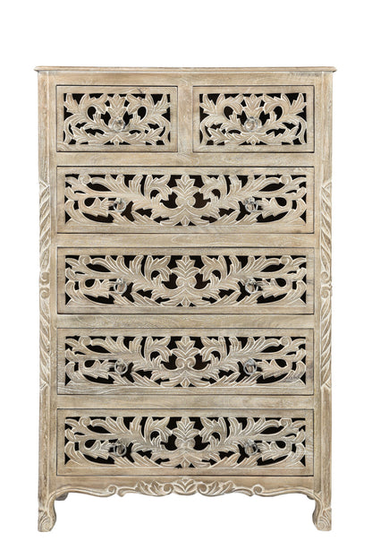 Gray Solid Wood Six Drawer Chest image 2
