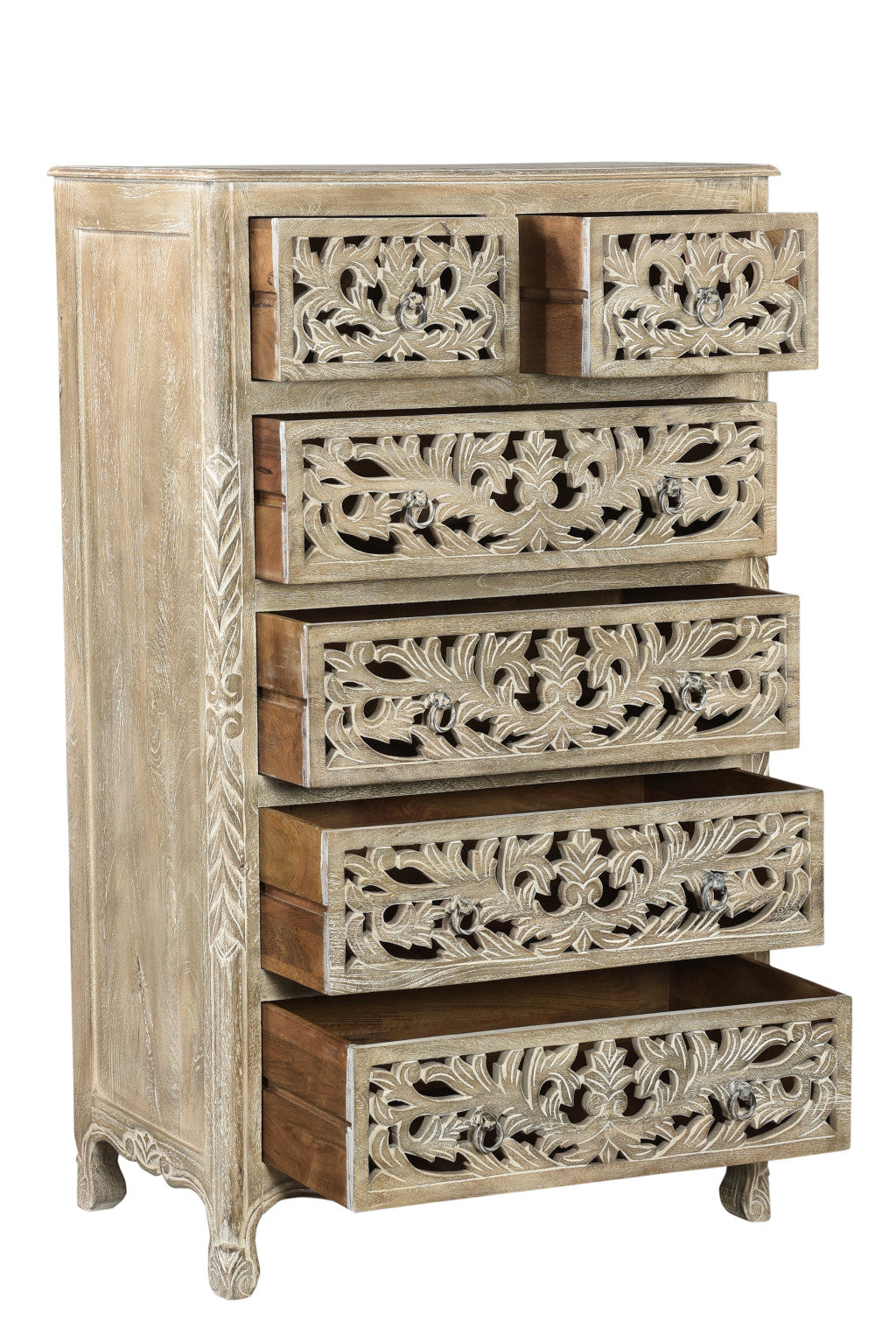 Gray Solid Wood Six Drawer Chest image 6