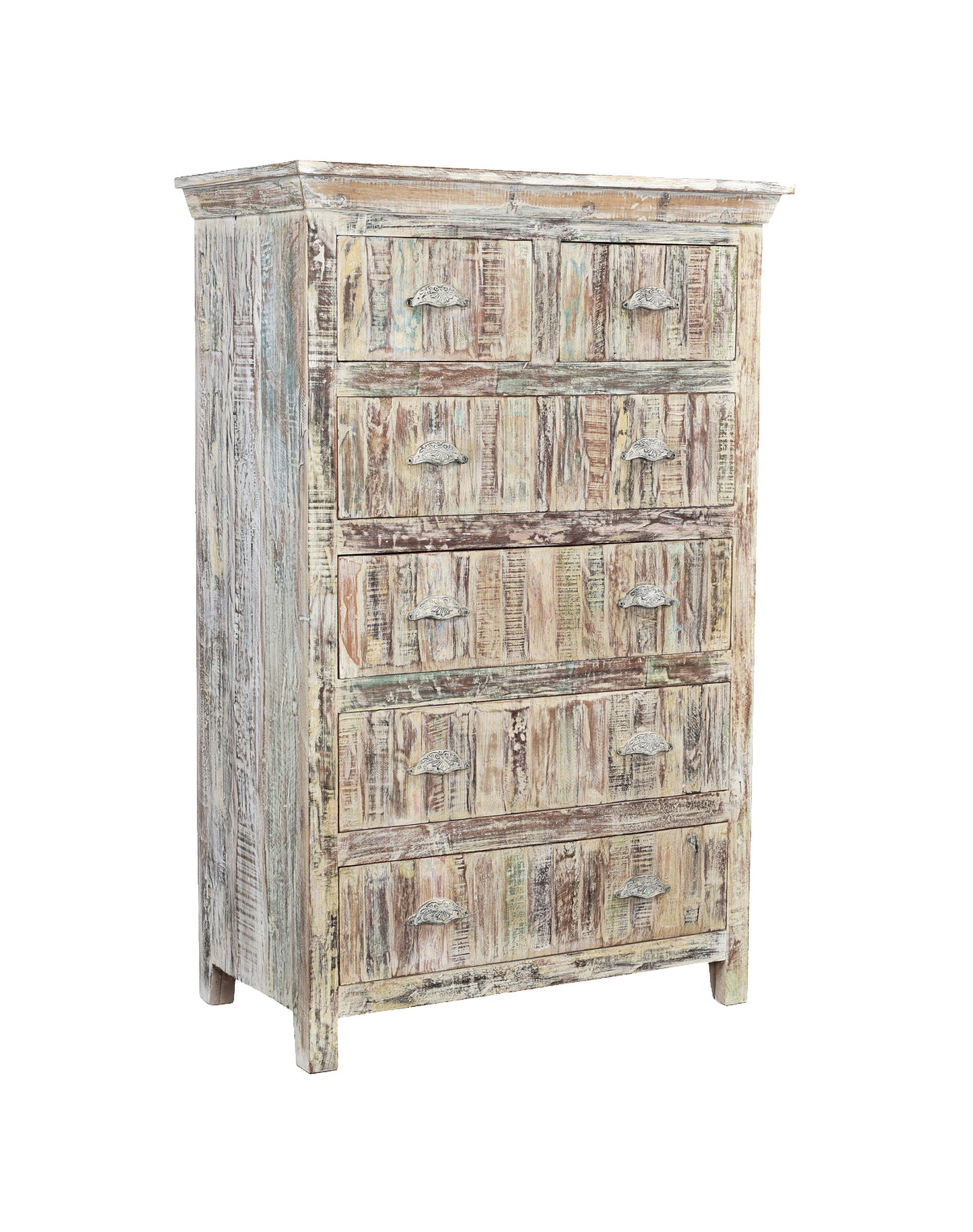 White Weathered Wood Pattern Wardrobe