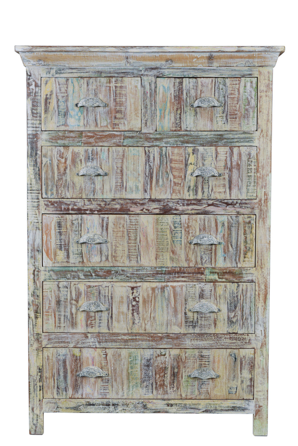 White Weathered Wood Pattern Wardrobe