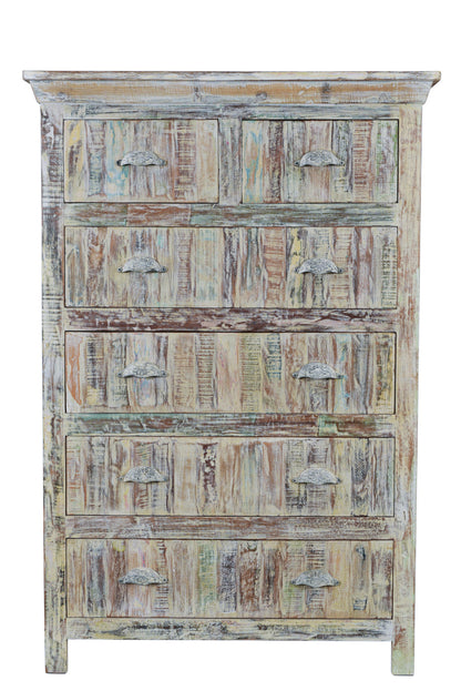 White Weathered Wood Pattern Wardrobe