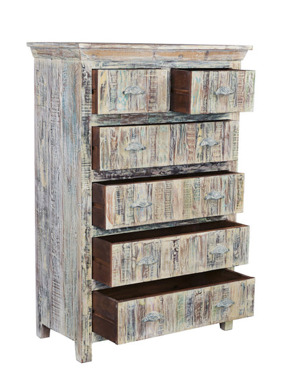 White Weathered Wood Pattern Wardrobe