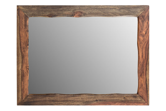 Dark Brown Solid Wood Framed Accent Mirror