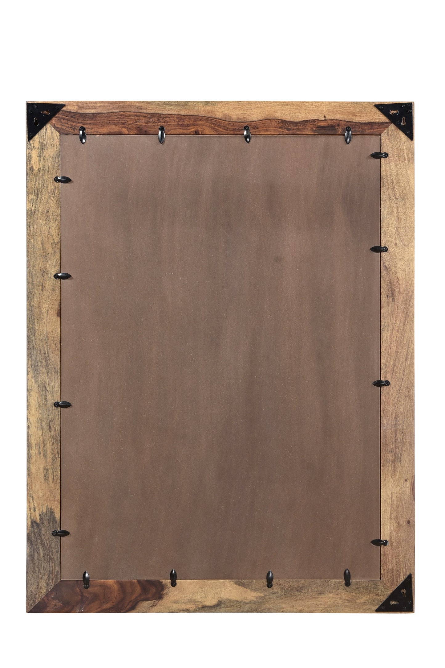 Dark Brown Solid Wood Framed Accent Mirror