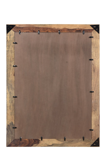 Dark Brown Solid Wood Framed Accent Mirror