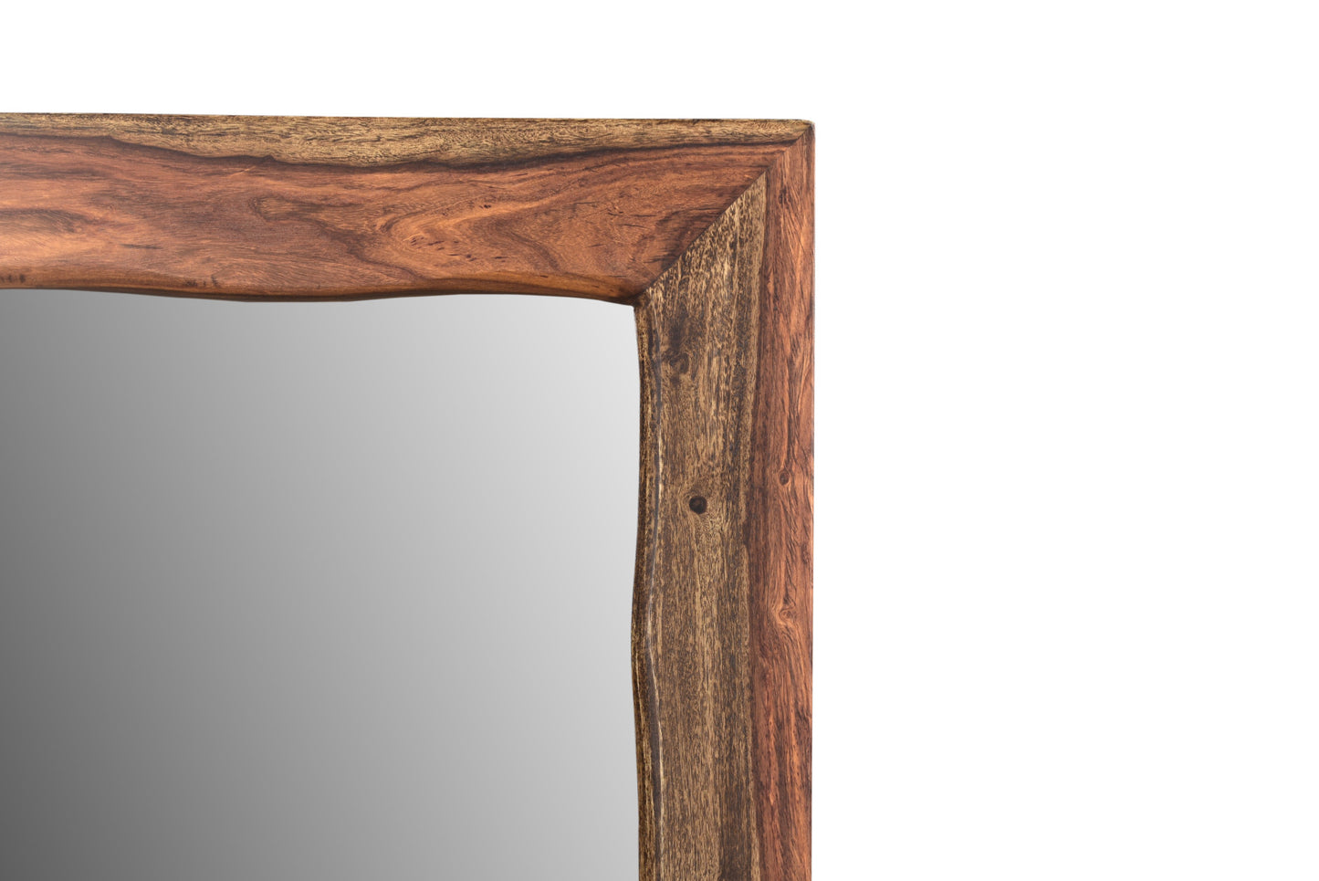 Dark Brown Solid Wood Framed Accent Mirror