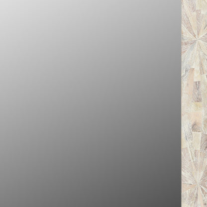 White Solid Wood Geometric Starburst Accent Mirror