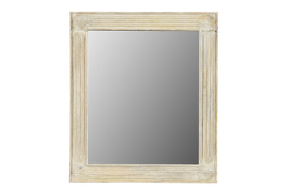 White Solid Wood Framed Accent Mirror