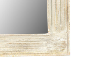 White Solid Wood Framed Accent Mirror